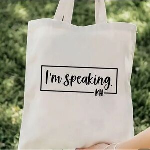 I’m Speaking Kamala Harris canvas tote bag 14” NWT twill graphic Vote SALE
